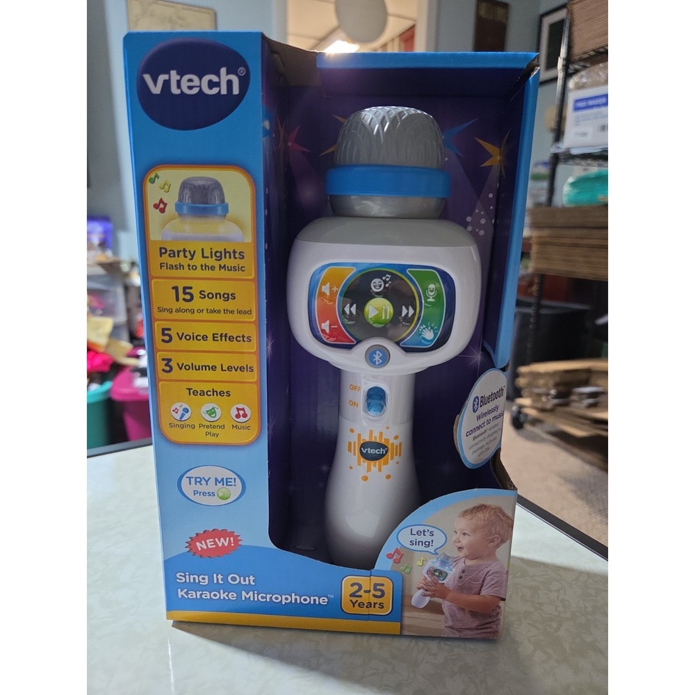 New Vtech Sing It Out  Karaoke Microphone Bluetooth Flashing Lights